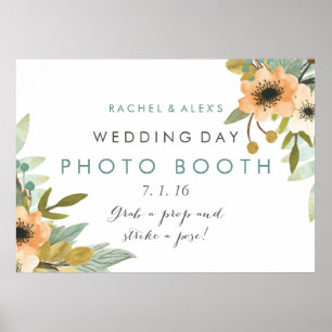 Affiche de photomaton à l'aquarelle en fleurs