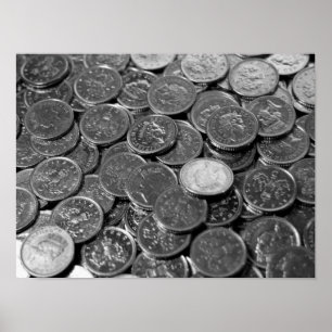 Affiche de pièces de 5 pence du Royaume-Uni