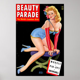 Affiche de pin-up des années 1940 et toile de dame