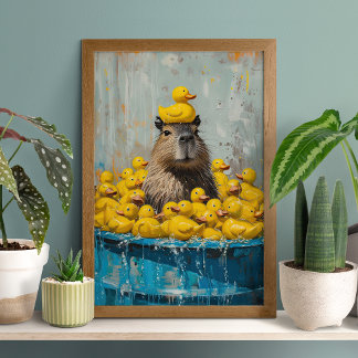 Affiche de Piscine Canard en Caoutchouc Capybara D