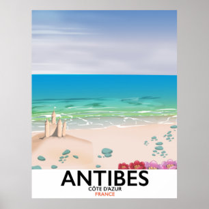 Affiche de plage d'Antibes France