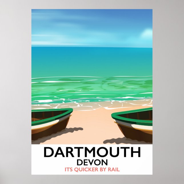 Affiche de plage de Dartmouth Devon (Devant)