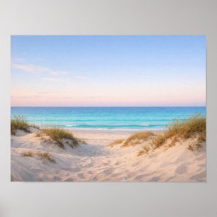 Affiche de plage des dunes de sable côtières - Cou