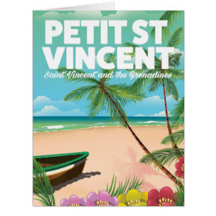 Affiche de plage vintage de Petit Saint Vincent