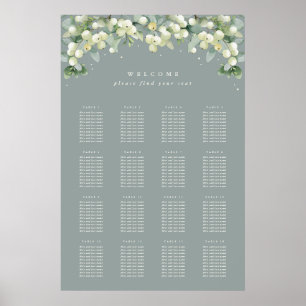 Affiche de plan de salle de 24x36" 16 tables de 10