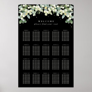 Affiche de plan de table de 24x36" 20 tables de 10