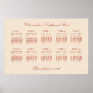 Affiche de plan de table Terracotta Script 10
