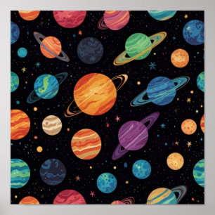 Affiche de planète mystique dans l'espace