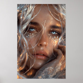Affiche de portrait de fantaisie au regard de givr