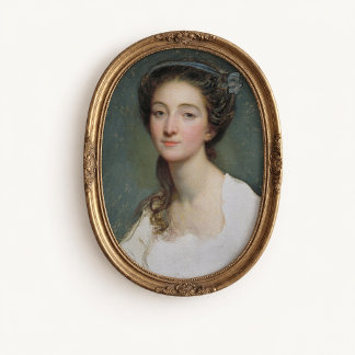 Affiche de portrait de femme rococo antique