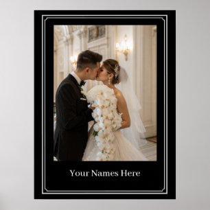 Affiche de portrait de mariage personnalisé