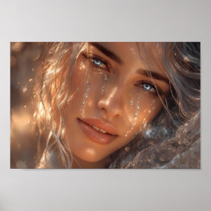 Affiche de portrait de rêve aux larmes célestes