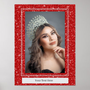 Affiche de portrait personnel Faux Glitter