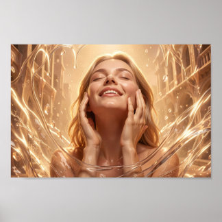 Affiche de portrait Sérénité dorée radiante