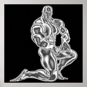 Affiche de pose du culturisme des hommes