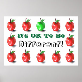 Affiche de poster 'C'est OK d'être différent !'