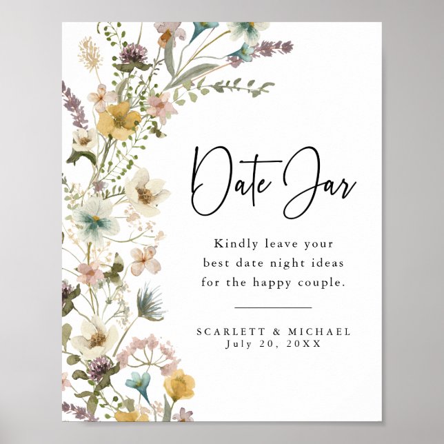 Affiche de pot de date de fleur sauvage (Devant)