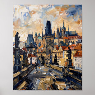 Affiche de Prague Luxe Peinture à l'Huile Abstrait