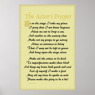 Affiche de prière de l'acteur