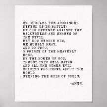 Affiche de prière St Michael l'Archange