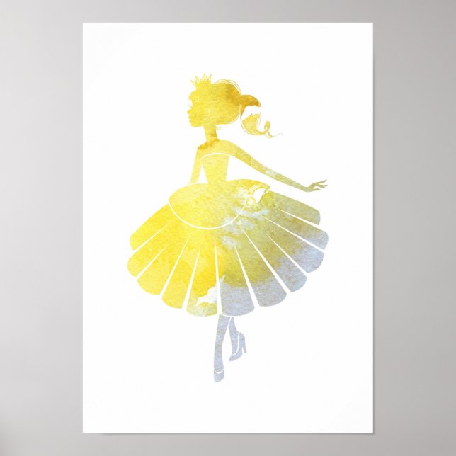 Affiche de princesse en or ballerine (Devant)