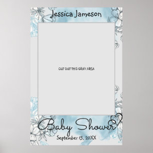 Affiche de prop photo de baby shower à l'aquarelle