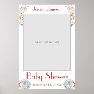 Affiche de prop photo de baby shower à l'aquarelle