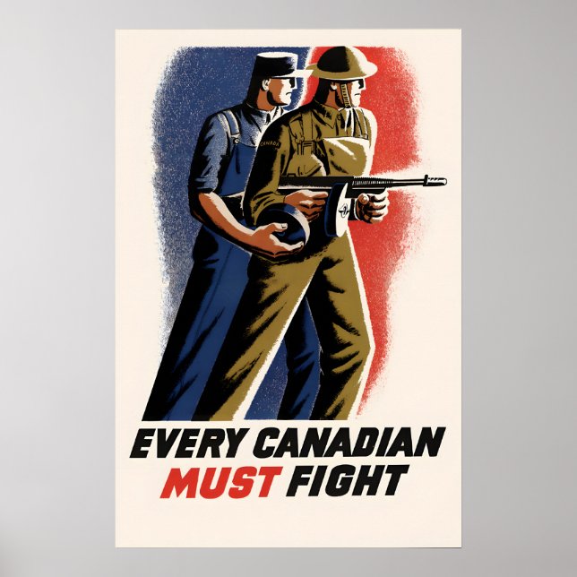 Affiche de propagande canadienne de la Seconde Gue (Devant)