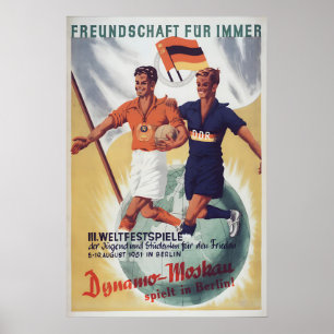 Affiche de propagande d'Allemagne de l'Est -GDRSov
