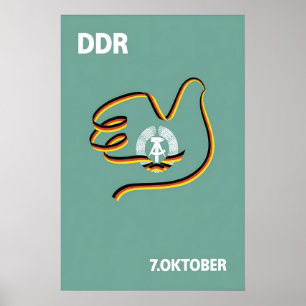 Affiche de propagande de la RDA Allemagne de l'Est