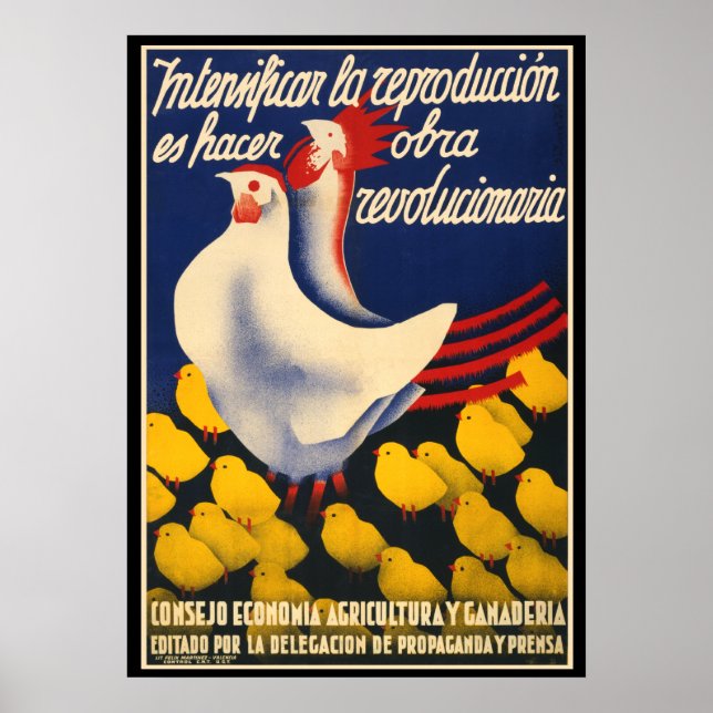 Affiche de propagande de poulet de la guerre civil (Devant)