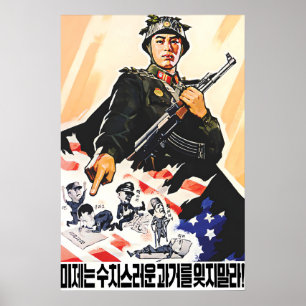 Affiche de propagande nord-coréenne Les impérialis
