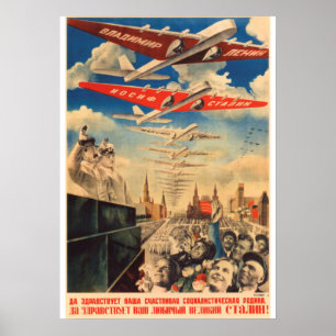 Affiche de propagande soviétique Joseph Staline