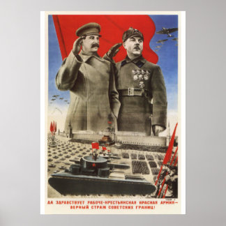 Affiche de propagande soviétique Joseph Staline