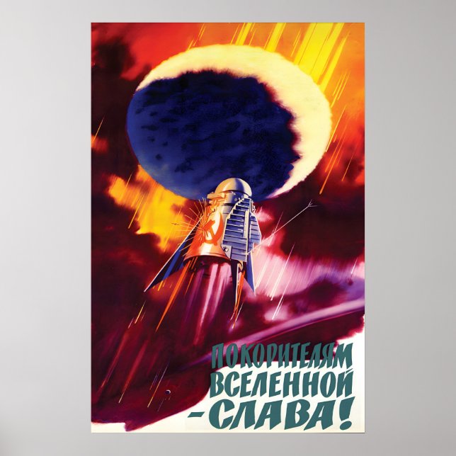 Affiche de propagande spatiale soviétique - Gloire (Devant)