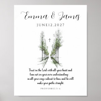 Affiche de proverbes de mariage personnalisés 3:5-