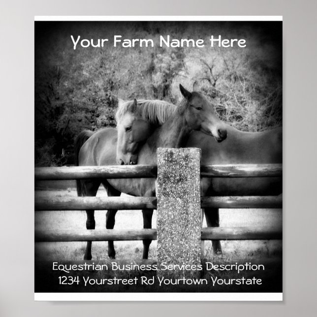 Affiche de publicité des services de cheval (Devant)
