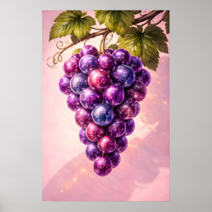 Affiche de raisin de disco rétro, art mural pop ma