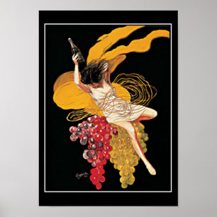 Affiche de raisins de vin Art Déco vintage