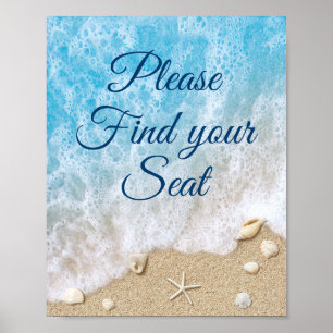 Affiche de recherche de place Vagues de plage bleu