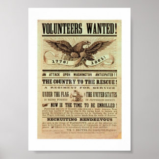 Affiche de recrutement de la guerre civile