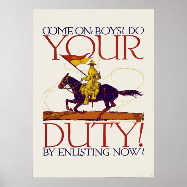 Affiche de recrutement de la Première Guerre mondi (Devant)