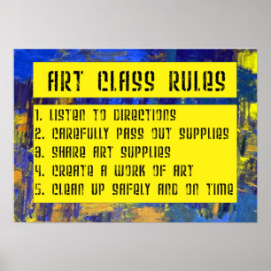 AFFICHE DE RÈGLES DE CLASSE D'ART