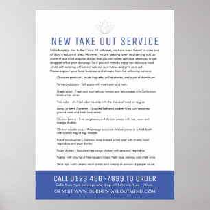 Affiche de restaurant d'urgence pour nouveau menu