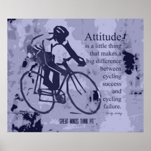 Affiche de réussite et d'attitude en vélo