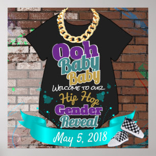Affiche de révélation de genre Hip hop violet et T