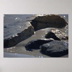 Affiche de rochers dans l'océan