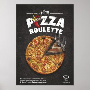 Affiche de roulette de pizza