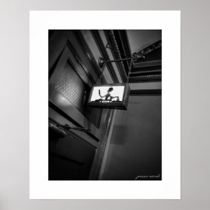 Affiche de salle de cinéma en noir et blanc pour d