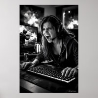 Affiche de salle de jeu de stress monochrome